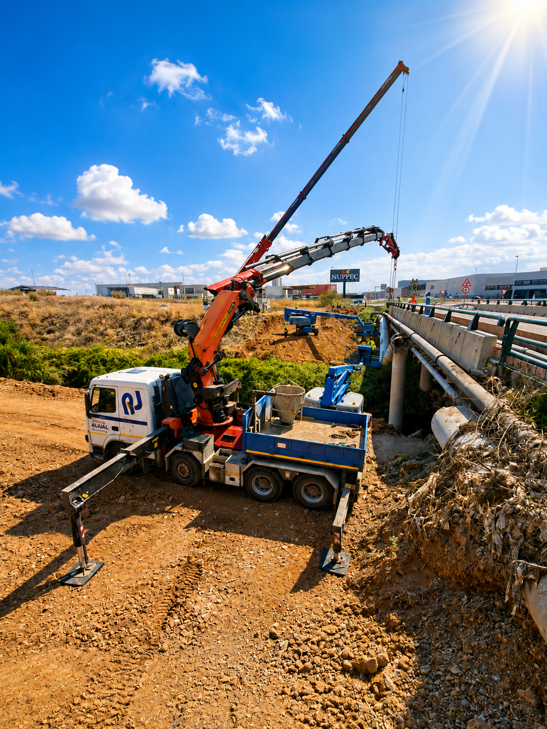 GRÚAS ALJUAL, empresa familiar de grúas y transporte industrial en Castellón